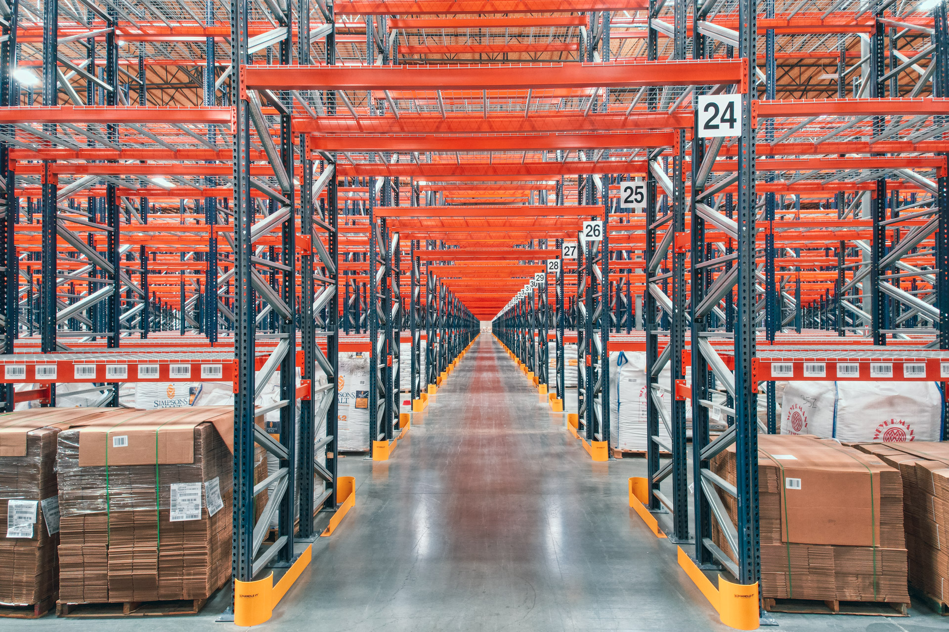 Warehouse rack aisle used for relocation layout planning